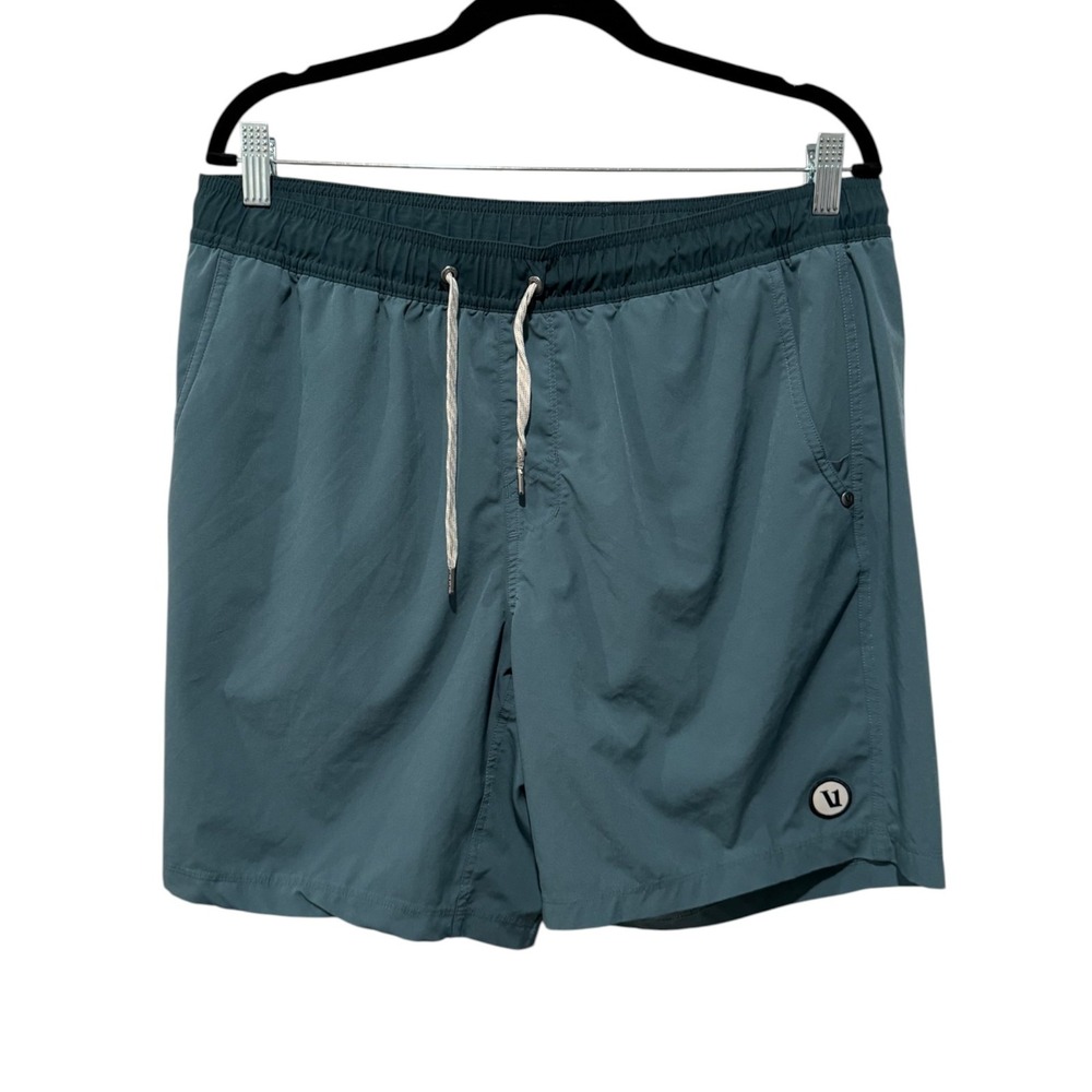 Vuori Mens Kore Shorts Lined 7" XXL Blue Performance Gym Running Drawstring
